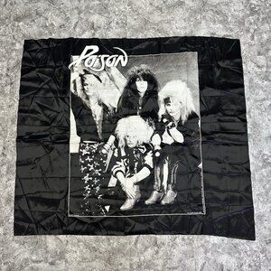 Vintage Poison 80s Wall Flag Art Tapestry Decor Metal Rock N Roll 1987